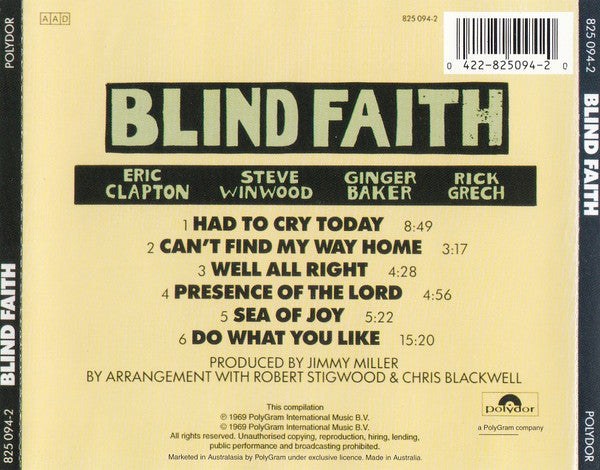 Blind Faith (2) : Blind Faith (CD, Album, RE)