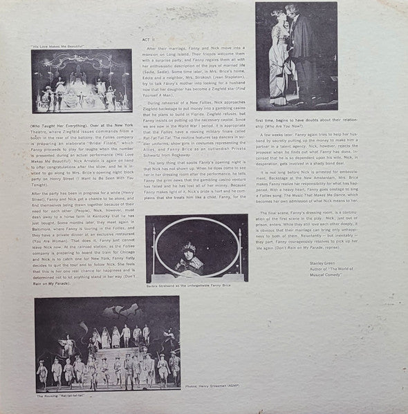 Barbra Streisand • Sydney Chaplin : Funny Girl (Original Broadway Cast) (LP, Album, Scr)