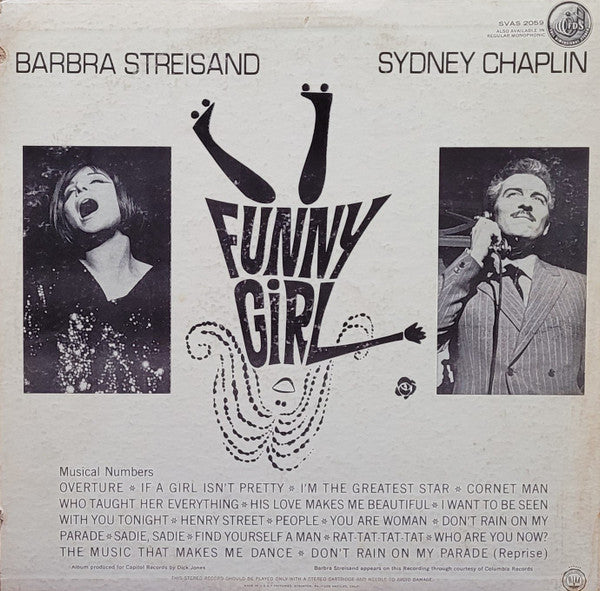 Barbra Streisand • Sydney Chaplin : Funny Girl (Original Broadway Cast) (LP, Album, Scr)