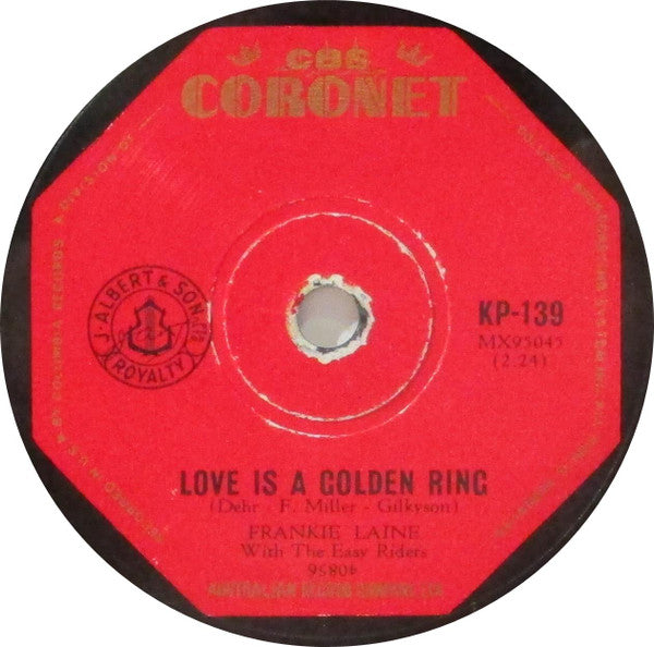 Frankie Laine : Love Is A Golden Ring / There's Not A Moment To Spare (Shellac, 10")