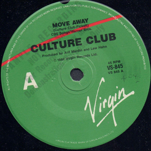 Culture Club : Move Away (7", Single, Promo)