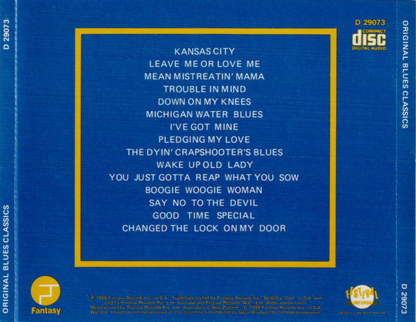 Various : Original Blues Classics  (CD, Comp)