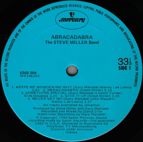 Steve Miller Band : Abracadabra (LP, Album)