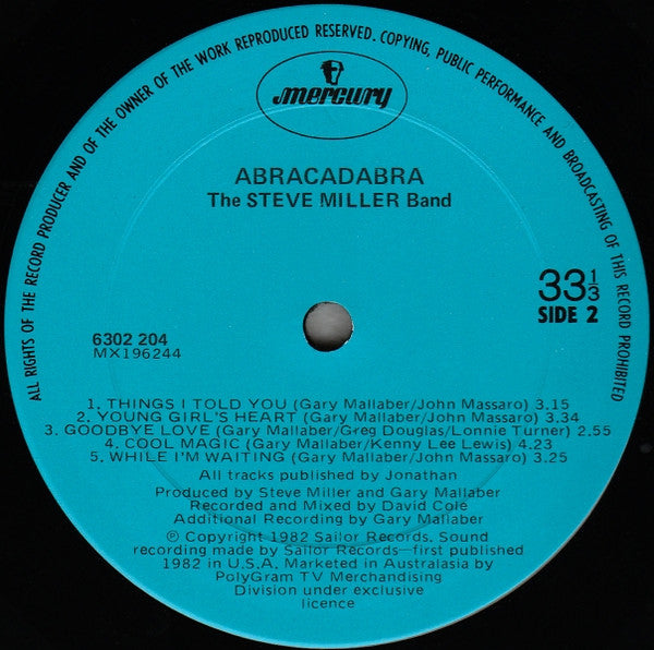 Steve Miller Band : Abracadabra (LP, Album)