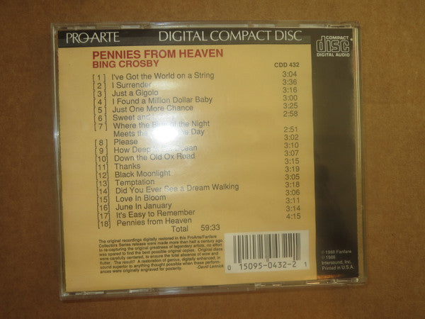 Bing Crosby : Pennies From Heaven (CD, Album)