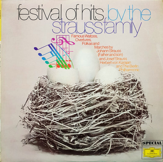Johann Strauss Jr., Josef Strauß, Johann Strauss Sr., Herbert von Karajan And Berliner Philharmoniker : Festival Of Hits By The Strauss Family (LP, Album, Comp)