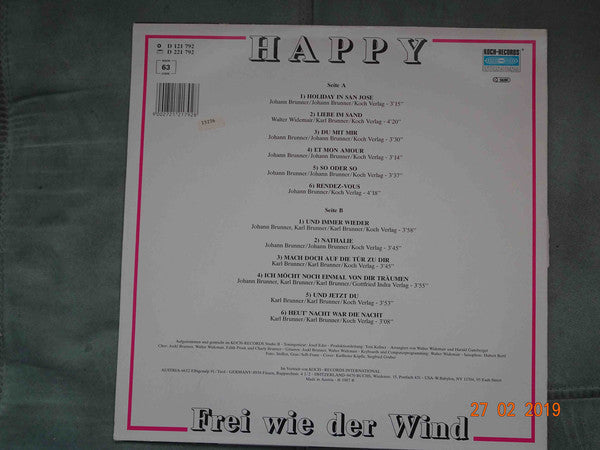 Happy (8) : Frei Wie Der Wind (LP, Album)
