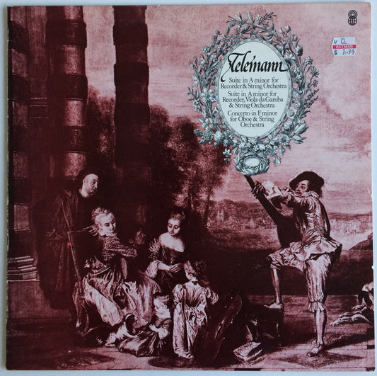 Georg Philipp Telemann : Suite In A Minor For Recorder & String Orchestra / Suite In A Minor For Recorder, Viola Da Gamba & String Orchestra / Concerto In F Minor For Oboe & String Orchestra (LP, Album, Club)