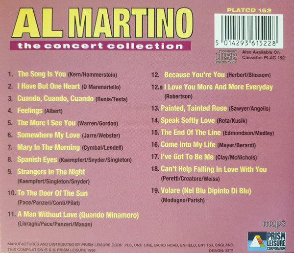 Al Martino : The Concert Collection - 19 Concert Classics (CD, Comp)