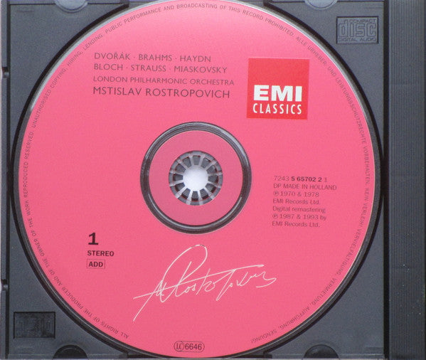 Mstislav Rostropovich, Antonín Dvořák, Johannes Brahms, Joseph Haydn, Ernest Bloch, Richard Strauss, Nikolai Myaskovsky : The Rostropovich Edition (3xCD, Comp, RM)