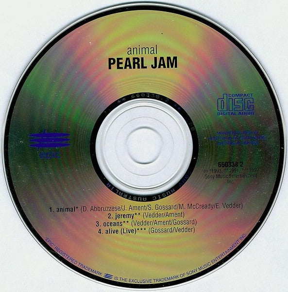 Pearl Jam : Animal (CD, Single, Car)