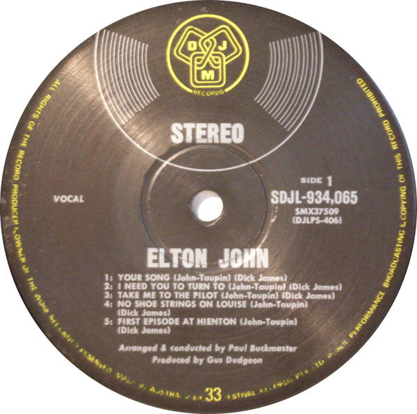 Elton John : Elton John (LP, Album)