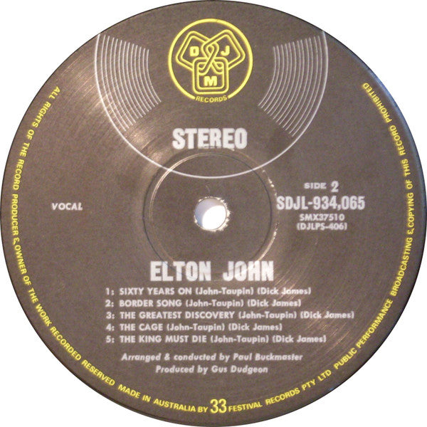 Elton John : Elton John (LP, Album)