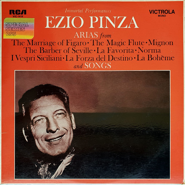 Ezio Pinza : Arias From The Marriage Of Figaro ‧ The Magic Flute ‧ Mignon ‧ The Barber Of Seville ‧ La Favorita ‧ Norma ‧ I Vespri Siciliani ‧ La Forza Del Destino ‧ La Bohème And Songs (LP, Comp, Mono)
