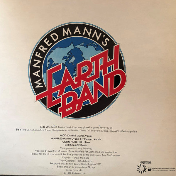 Manfred Mann's Earth Band : Glorified Magnified (LP, Album)