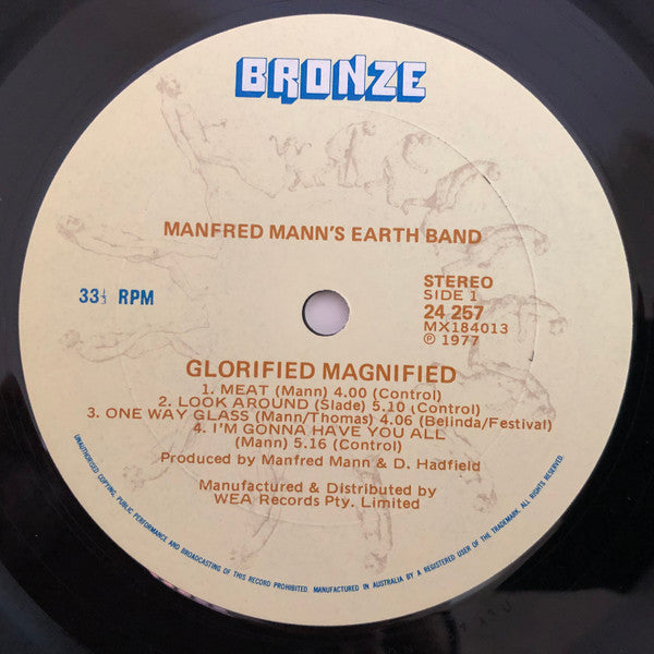 Manfred Mann's Earth Band : Glorified Magnified (LP, Album)