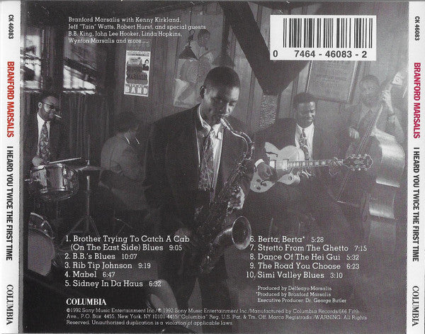 Branford Marsalis : I Heard You Twice The First Time (CD, Album)