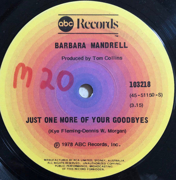 Barbara Mandrell : Sleeping Single In A Double Bed (7", Single)