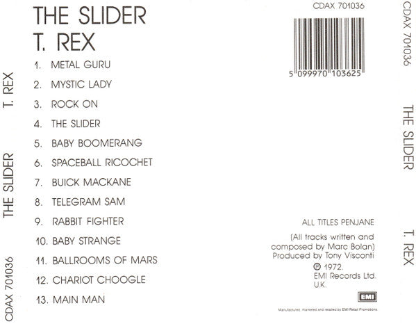 T. Rex : The Slider (CD, Album, RE)