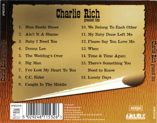 Charlie Rich : Greatest Hits (CD, Comp)