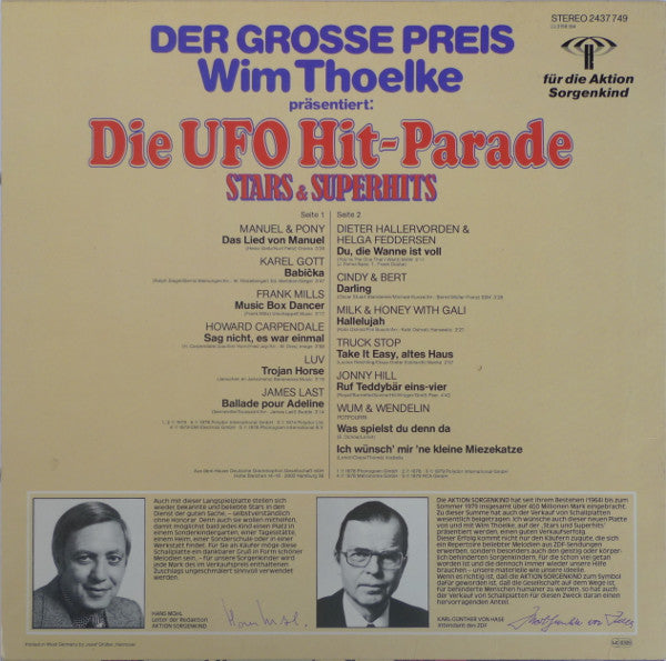 Various : Der Grosse Preis - Wim Thoelke Präsentiert: Die UFO Hit-Parade (Stars & Superhits) (LP, Comp, P/Mixed)