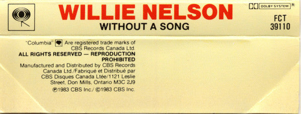 Willie Nelson : Without A Song (Cass, Album, Dol)