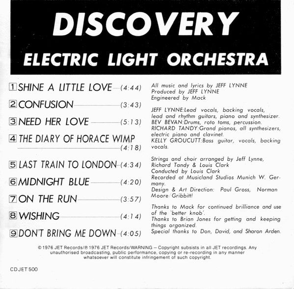 Electric Light Orchestra : Discovery (CD, Album, RE)