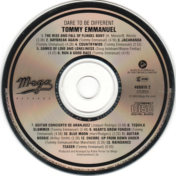 Tommy Emmanuel : Dare To Be Different (CD, Album)