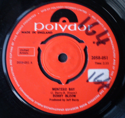 Bobby Bloom : Montego Bay (7", Single, 3 P)