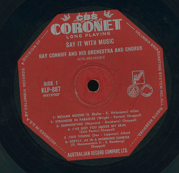 Ray Conniff And His Orchestra & Chorus : Say It With Music (A Touch Of Latin) (LP, Album, Mono, Hig)