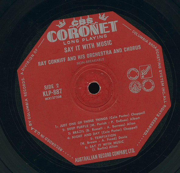 Ray Conniff And His Orchestra & Chorus : Say It With Music (A Touch Of Latin) (LP, Album, Mono, Hig)