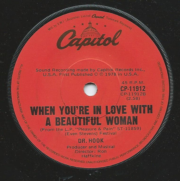 Dr. Hook : I Don't Want To Be Alone Tonight (7", Single)