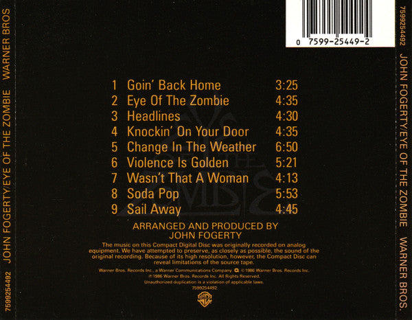 John Fogerty : Eye Of The Zombie (CD, Album, RE)