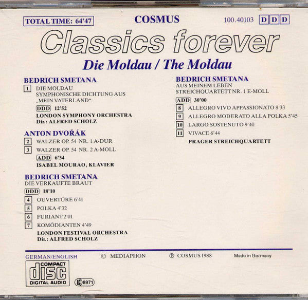 Bedřich Smetana, Antonín Dvořák - London Symphony Orchestra (2), London Festival Orchestra (2), Prague String Quartet : Die Moldau = The Moldau (CD, Comp)