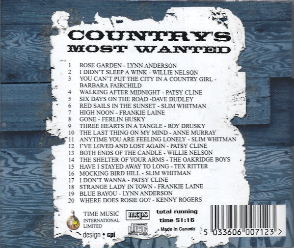 Various : Country's Most Wanted (CD, Comp)