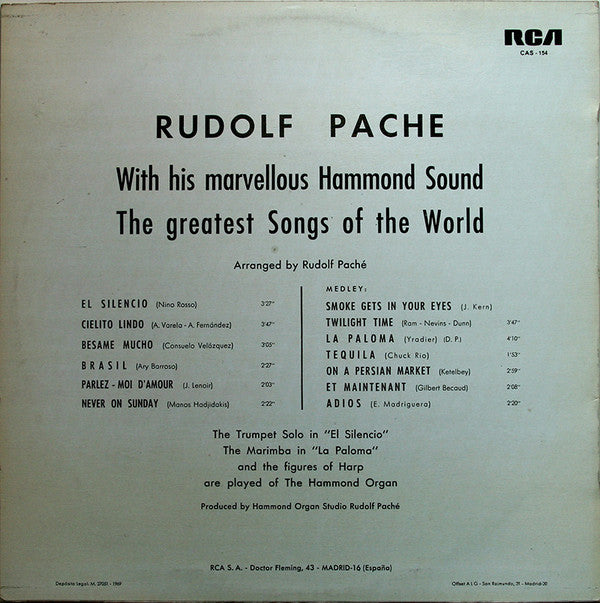 Rudolf Pache : The Greatest Songs Of The World (LP, Album, RE)