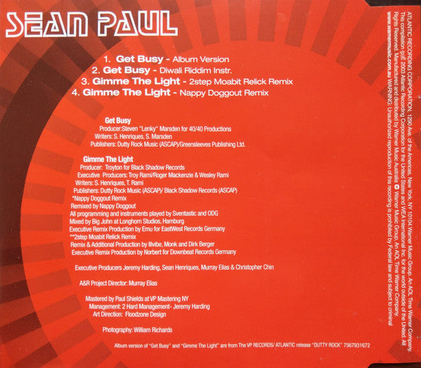 Sean Paul : Get Busy (CD, Single)