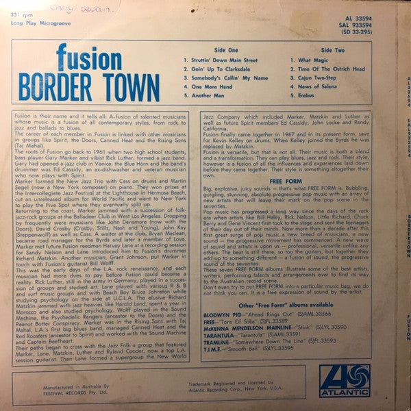 Fusion (19) : Border Town (LP, Album)
