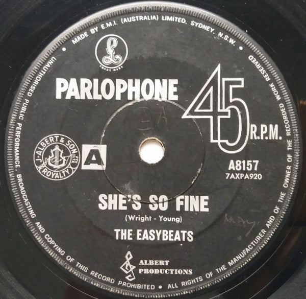 The Easybeats : She's So Fine / The Old Oak Tree (7", Single)