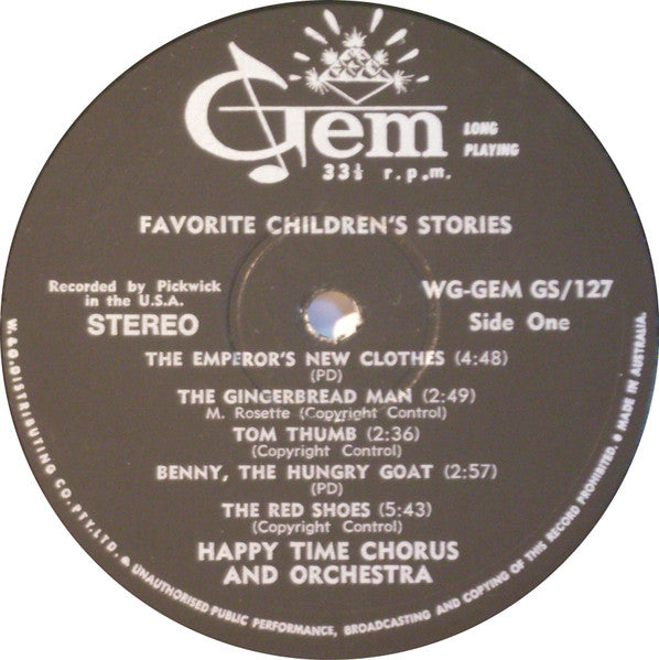 Happy Time Chorus & Orchestra : 4 Children's Stories & Other Children's Favorites (LP)