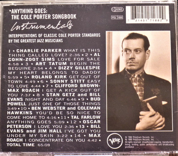 Various : Anything Goes: The Cole Porter Songbook - Instrumentals (CD, Comp, RE, RM)