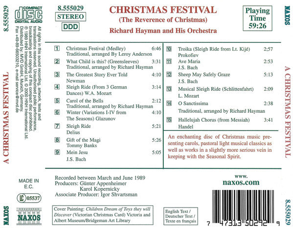 Richard Hayman And His Orchestra : Christmas Festival (CD, Album)