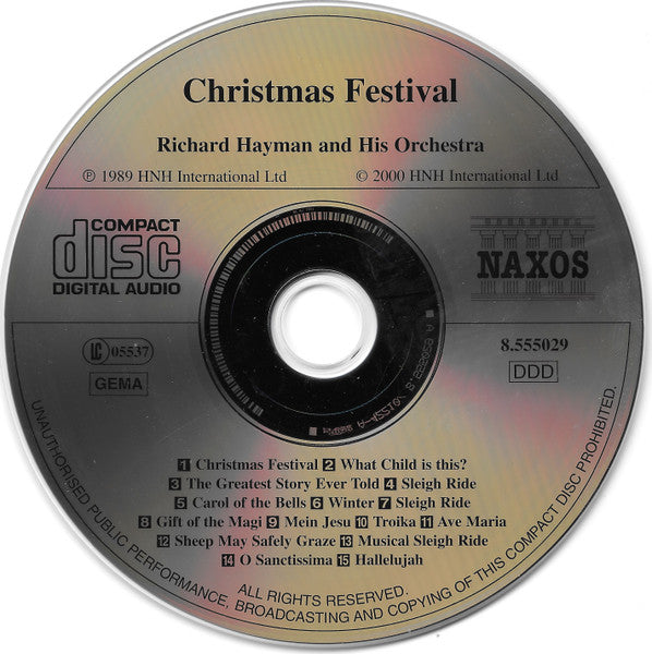 Richard Hayman And His Orchestra : Christmas Festival (CD, Album)