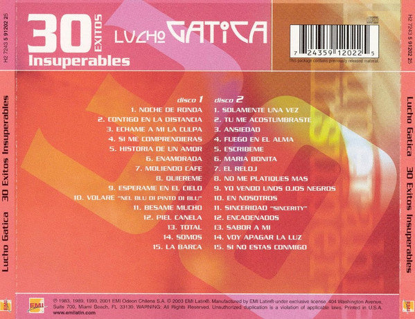 Lucho Gatica : 30 Exitos Insuperables (2xCD, Comp)