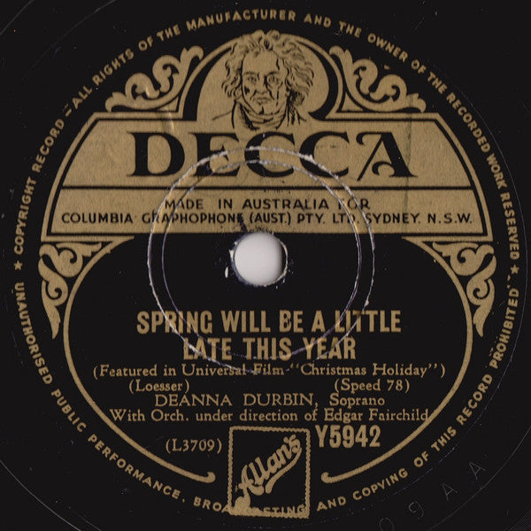 Deanna Durbin : Always / Spring Will Be A Little Late This Year (Shellac, 10")