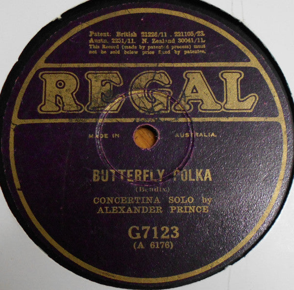 Alexander Prince : Butterfly Polka / Bluebells Of Scotland, &c. (Shellac, 10")