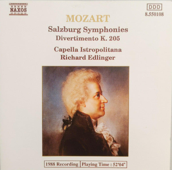 Mozart*, Capella Istropolitana, Richard Edlinger : Salzburg Symphonies / Divertimento K. 205 (CD, Album)