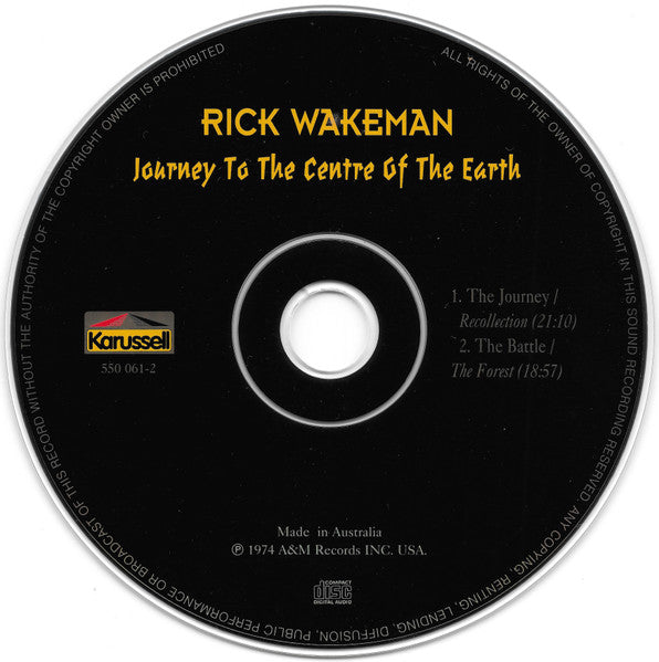 Rick Wakeman : Journey To The Centre Of The Earth (CD, Album, RE)