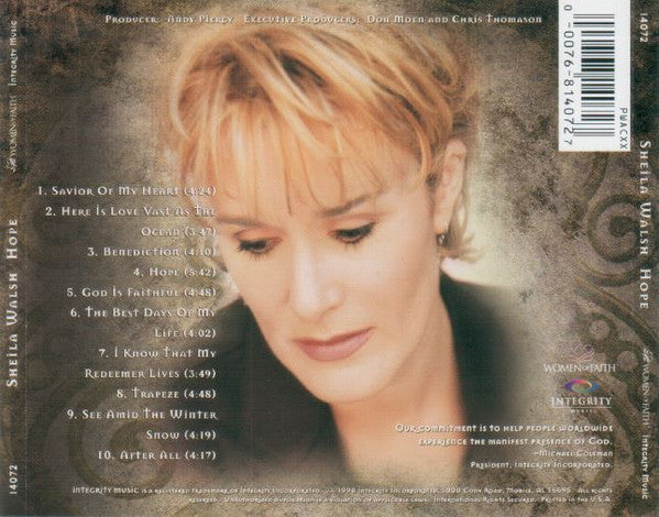 Sheila Walsh : Hope (CD, Album)
