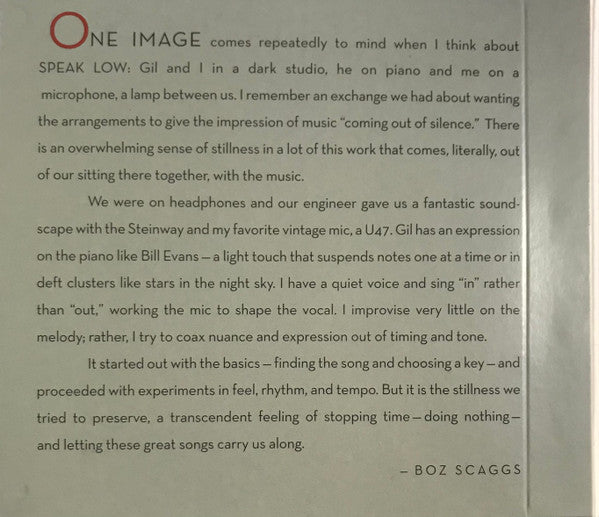 Boz Scaggs : Speak Low (CD, Album, Car)
